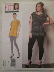 1376 VOGUE EZ BETZINA DRAWSTRING TUNIC, LEGGINGS PATTERN ABC-GHIJ 32"-56"B UNCUT